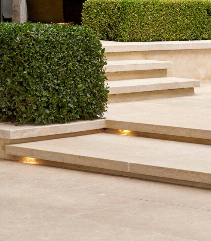 Osmond Limestone laid as outdoor stairs at Bird in Hand winery in Woodside, South Australia.