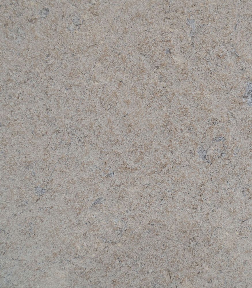 Close up image of Kallos Limestone highlighting the grey veining and texture.